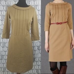 Boden Alexa Ponte Knit Dress in Tan Camel WH535